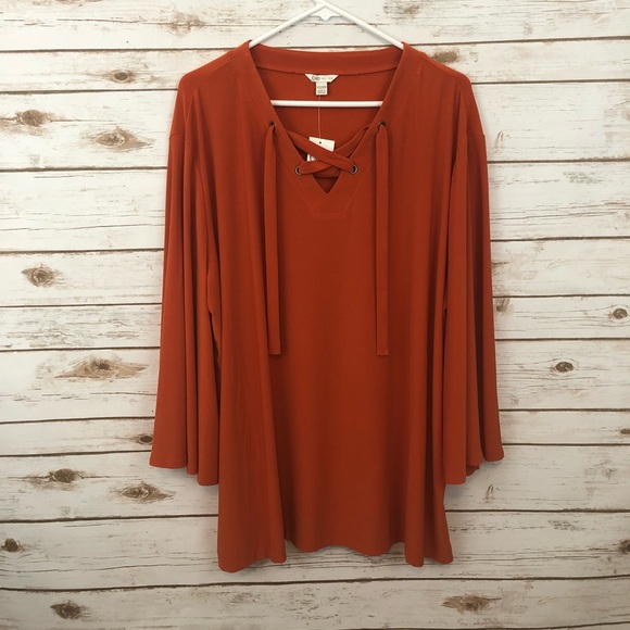 Brown and Orange Blouse